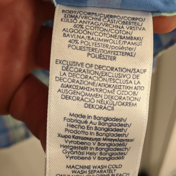 Chaps button down long sleeve shirt size XL blue green pink and purple - Picture 9 of 9